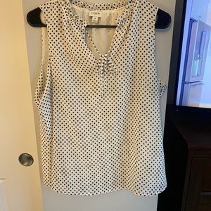 polka dot jcrew sleeveless blouse